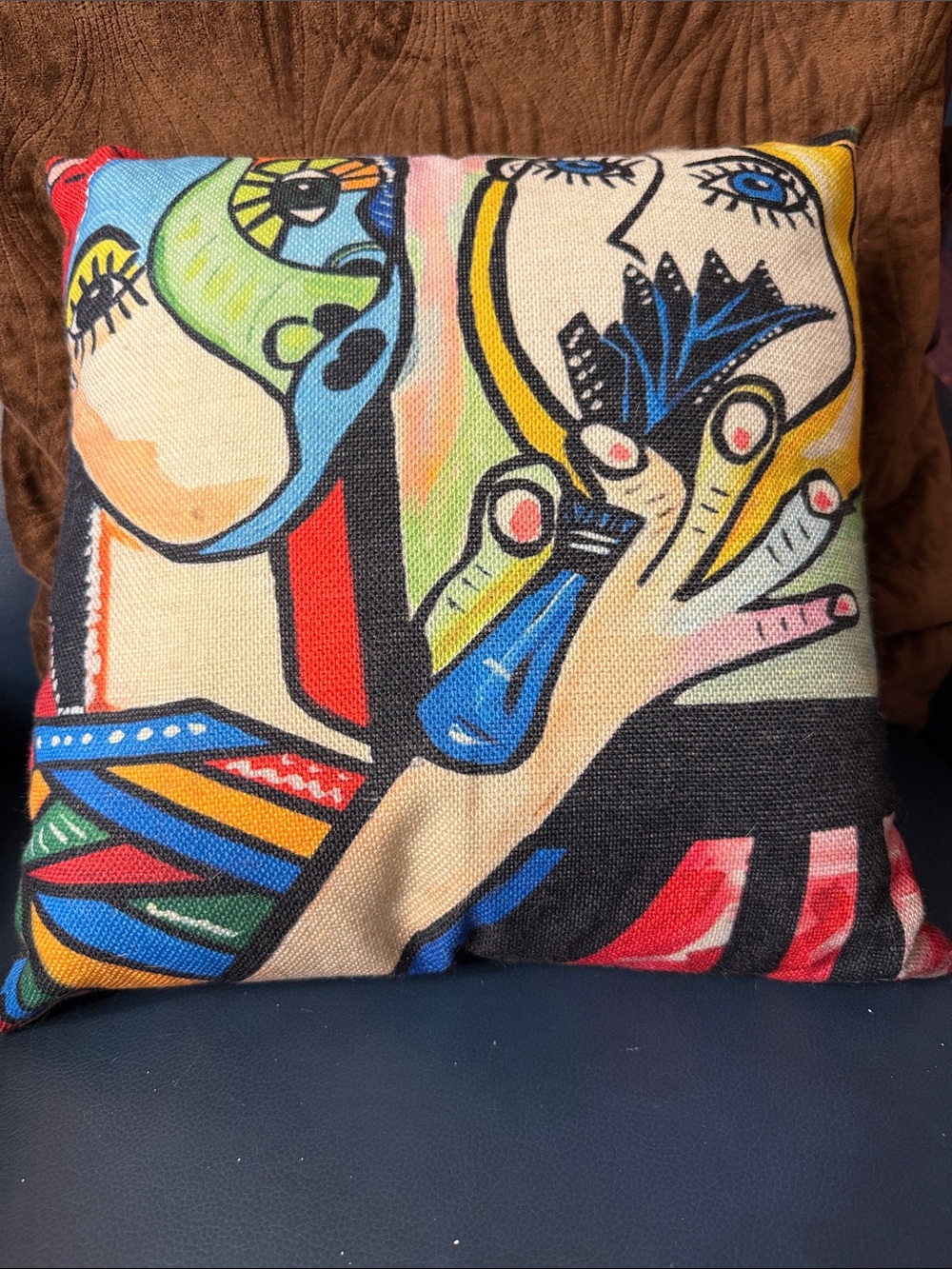 Contemporary Abstract Multicolor Decorative Throw Pillow - Unbranded